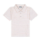 Boys Short Sleeve Polo Red White and Blue Stripe - Après NJ