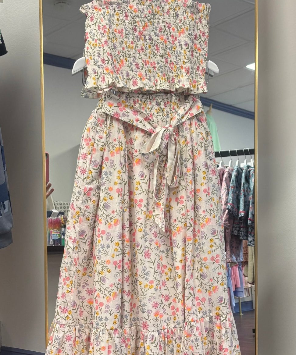 Bright Floral Maxi Skirt and Top Set - Après NJ