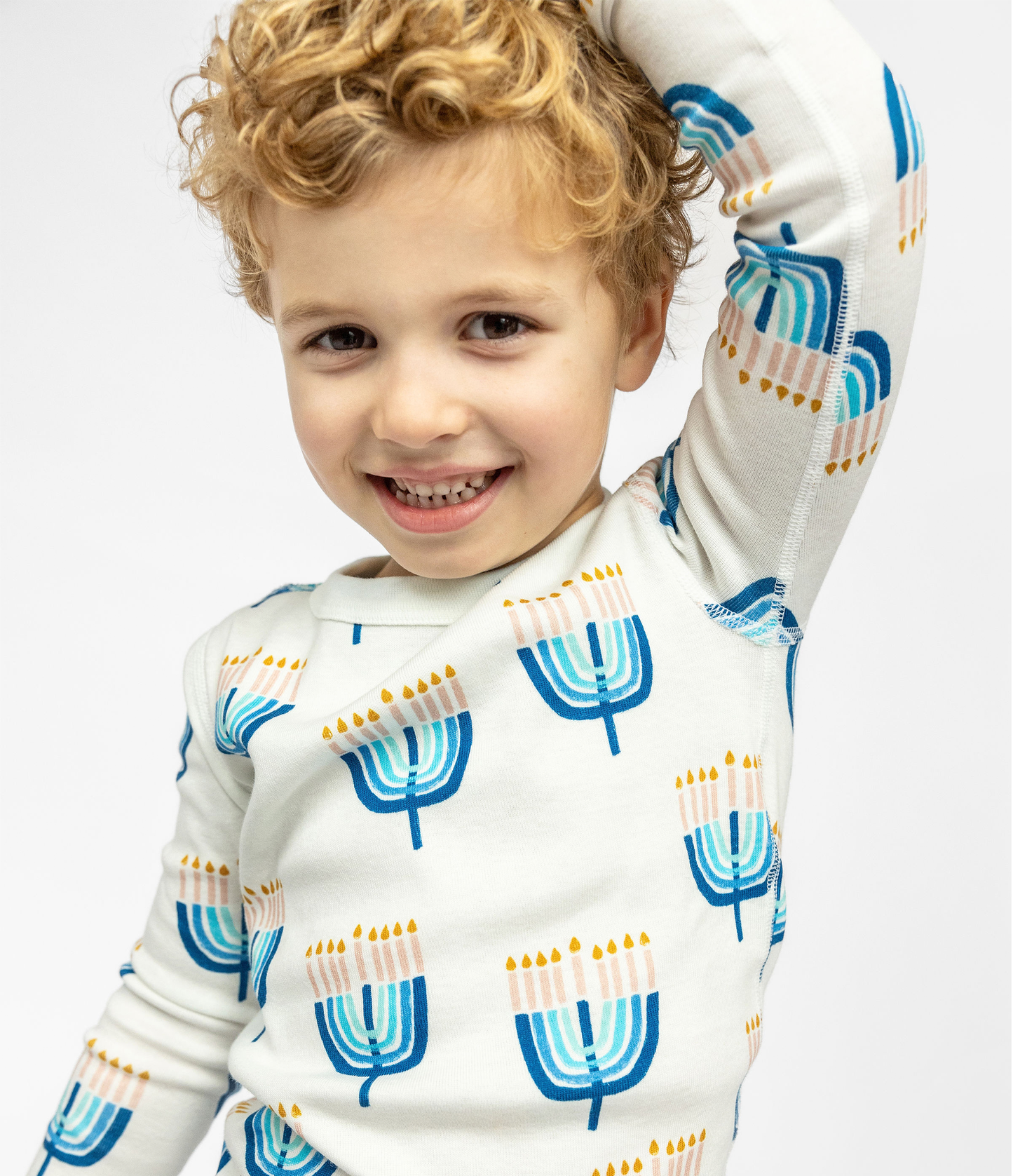 boy in hanukah pajamas