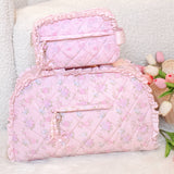 Quilted Floral Printed Medium Duffle Bag