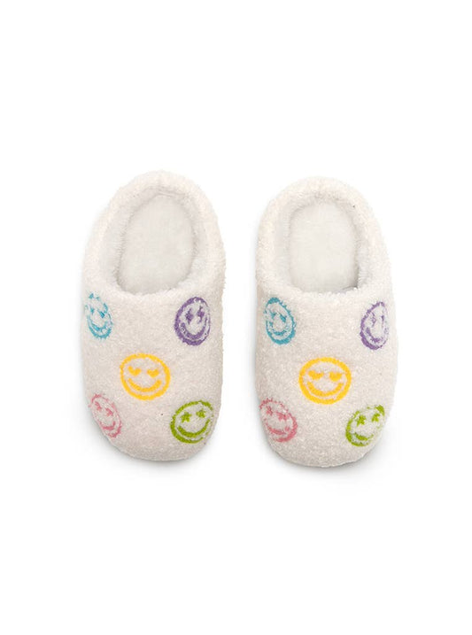 multicolor hapy face slippers