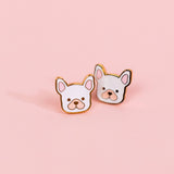 White Dog Earrings