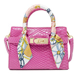 Pink Crocodile Scarf Handbag
