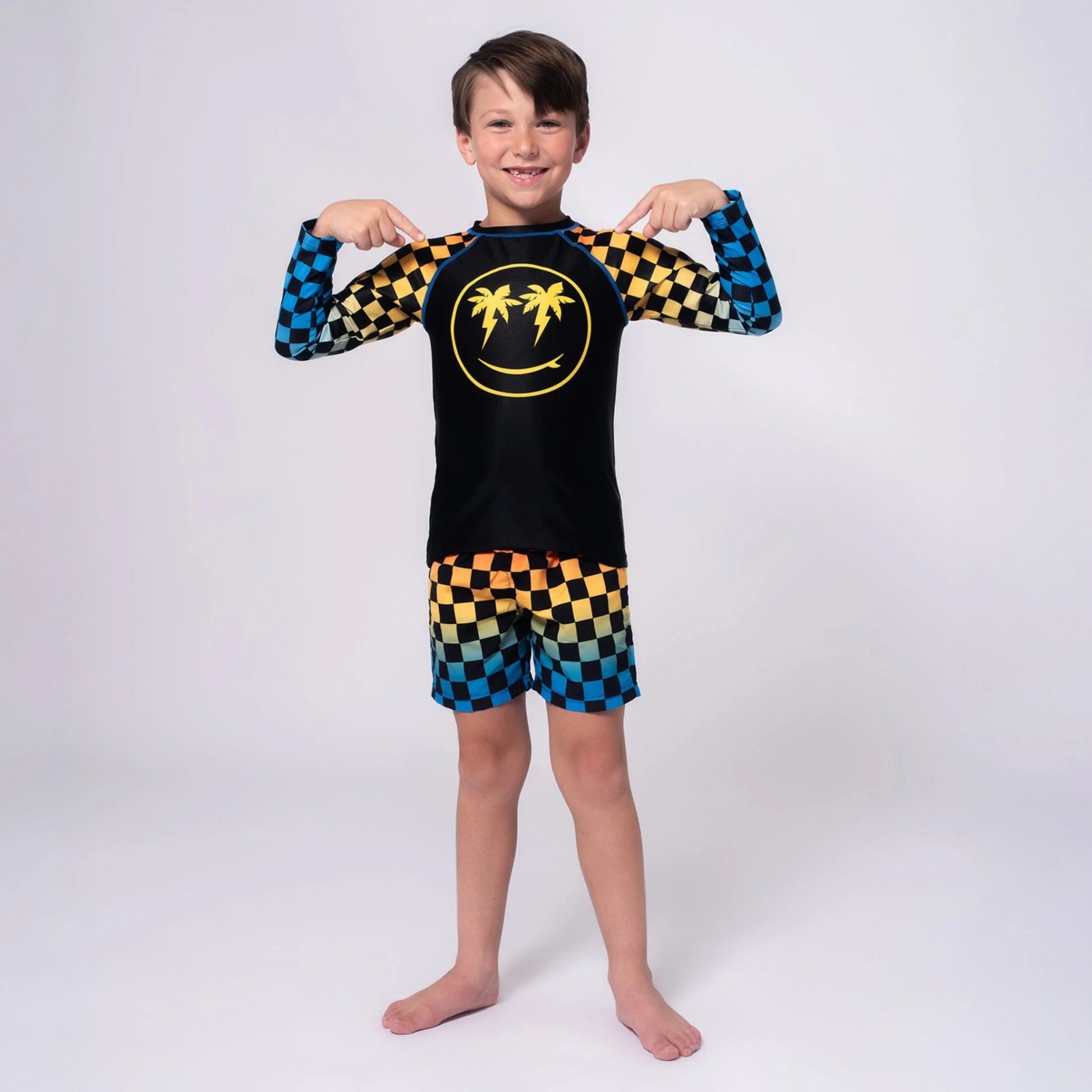 Checkerboard Boys Swim Rash Guard - Après NJ