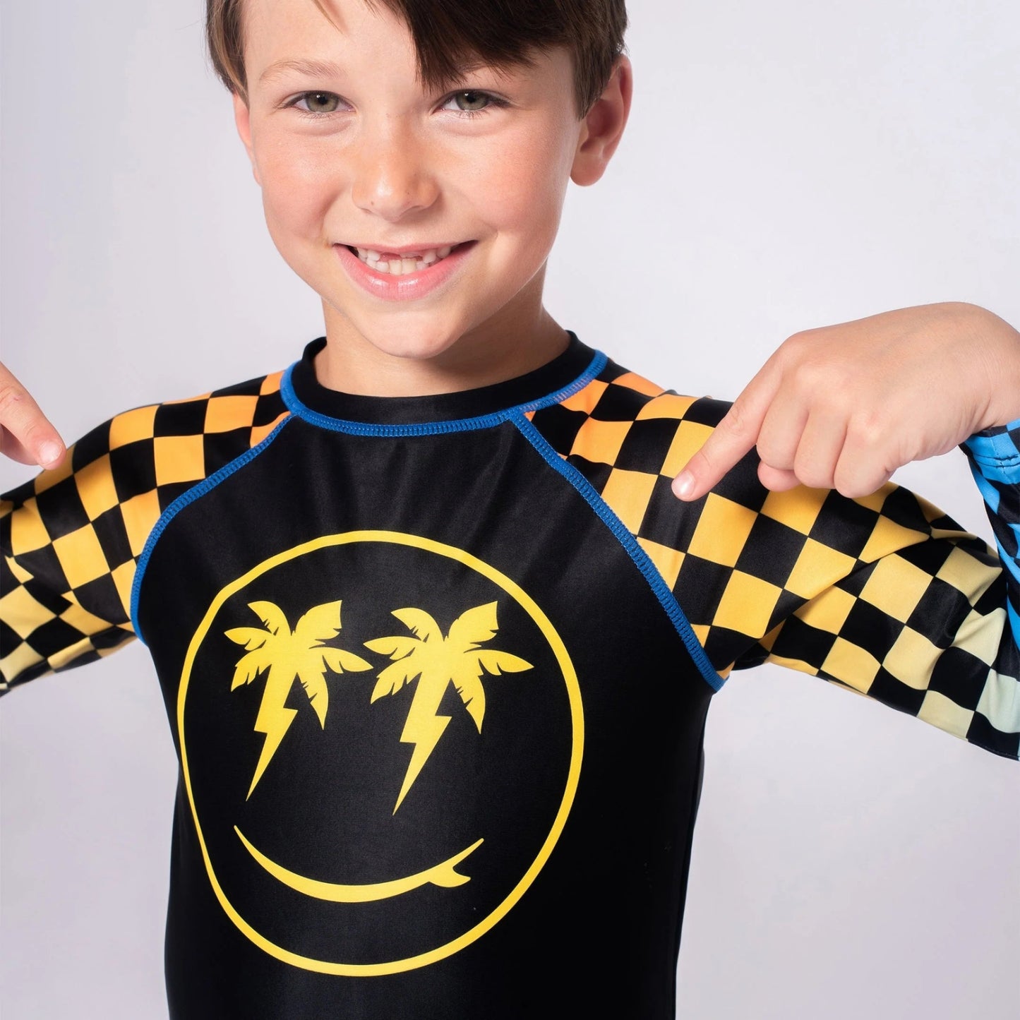 Checkerboard Boys Swim Rash Guard - Après NJ