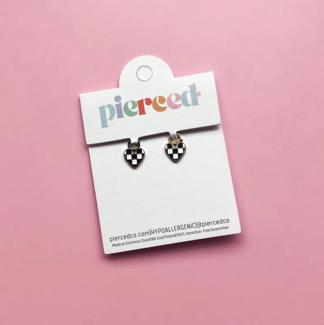 Checkered Heart Charms - Après NJ