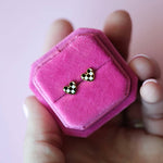 Checkered Heart Earrings - Après NJ