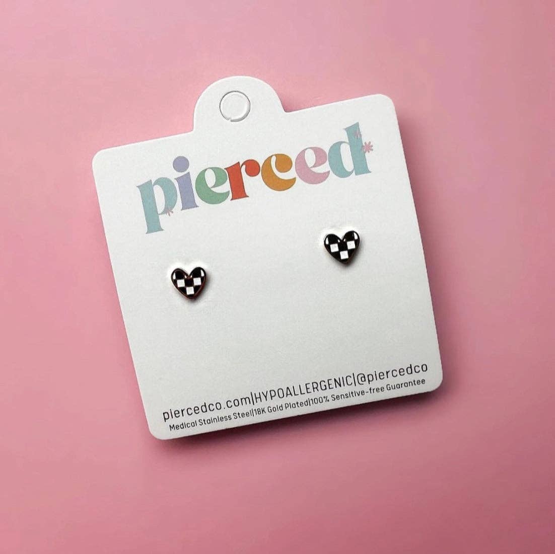 Checkered Heart Earrings - Après NJ