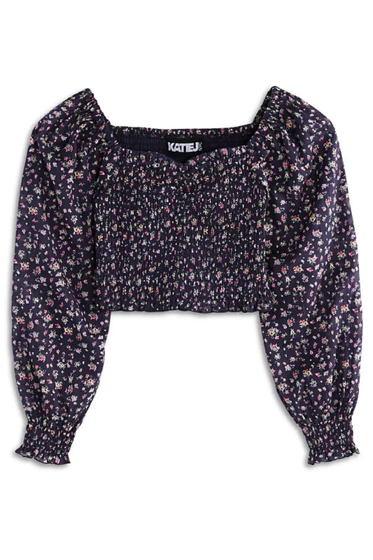 Chloe Top in Midnight Ditsy Floral - Après NJ