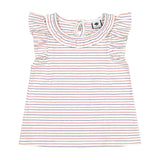 Colette Flutter Sleeve Top Red White Blue Stripe - Après NJ