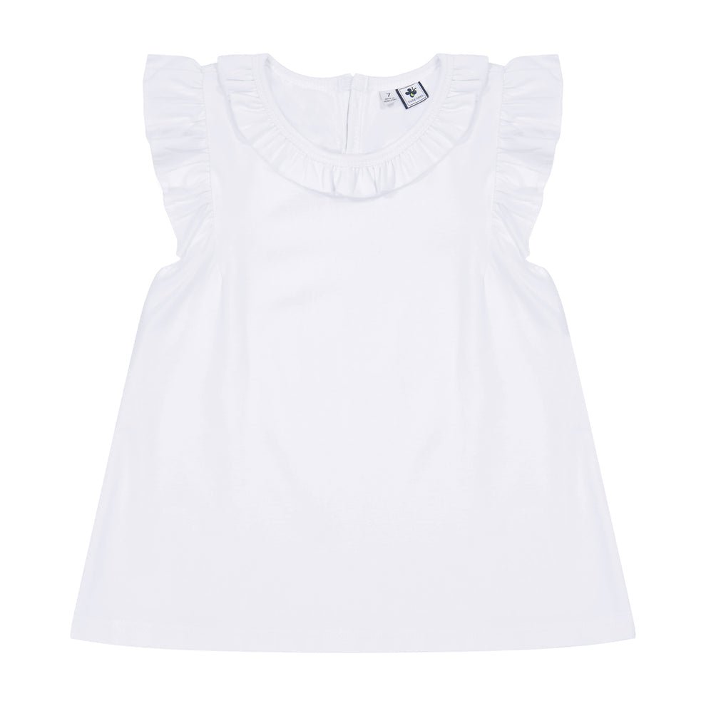 Colette Flutter Sleeve Top White - Après NJ