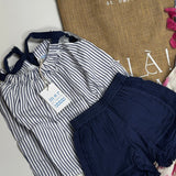 Colette Top and Short Set Marine Stripe - Après NJ
