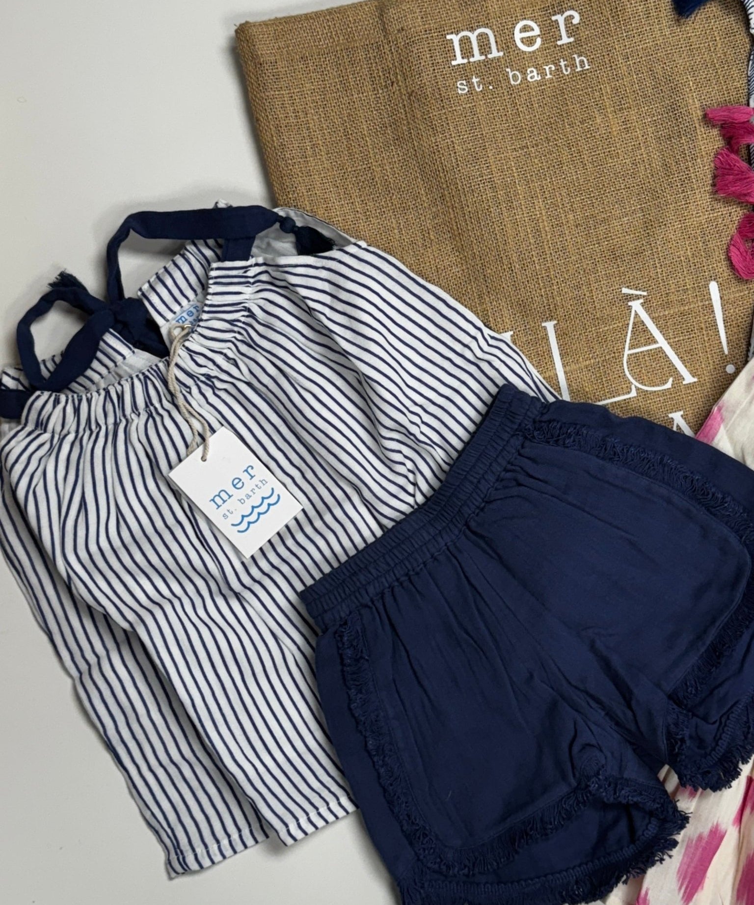 Colette Top and Short Set Marine Stripe - Après NJ