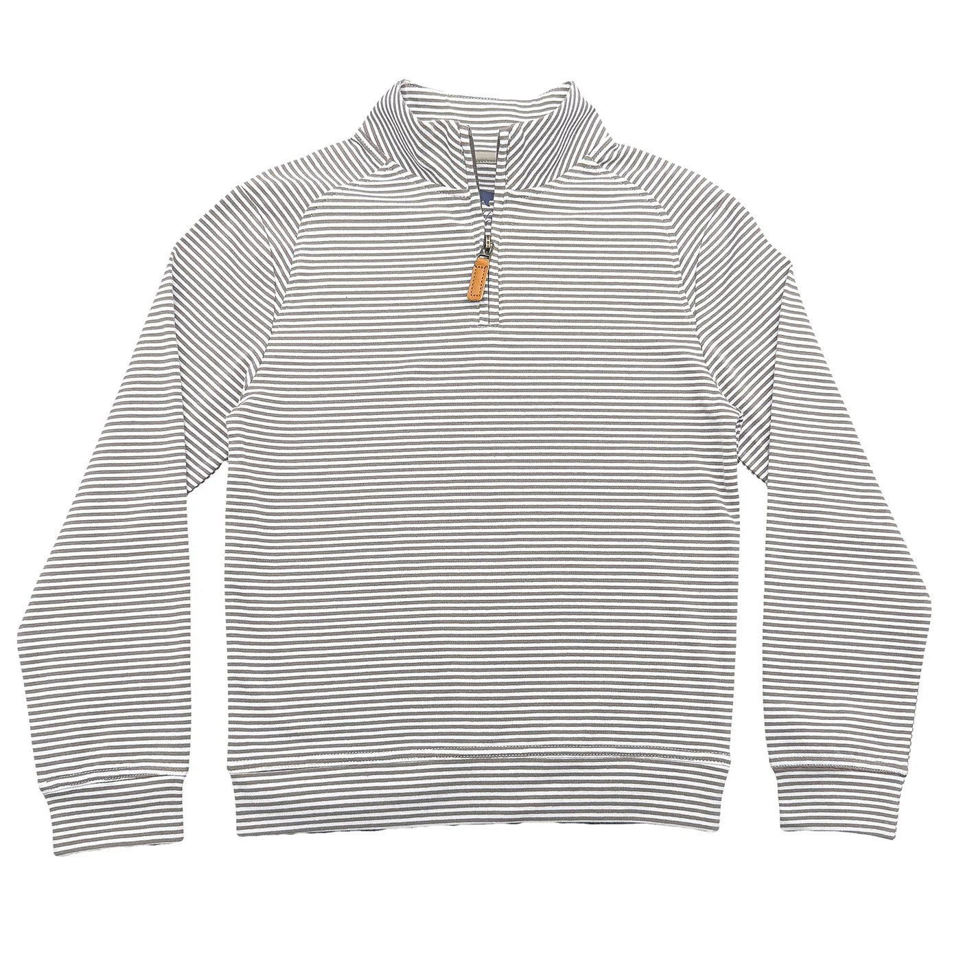 Collins Quarter Zip - Khaki Stripe - Après NJ