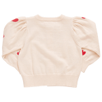 Solid cream backside of heart sweater