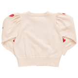 Solid cream backside of heart sweater