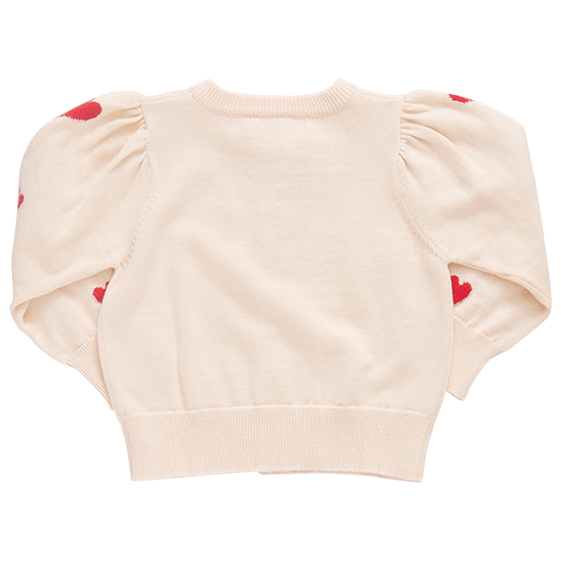 Solid cream backside of heart sweater