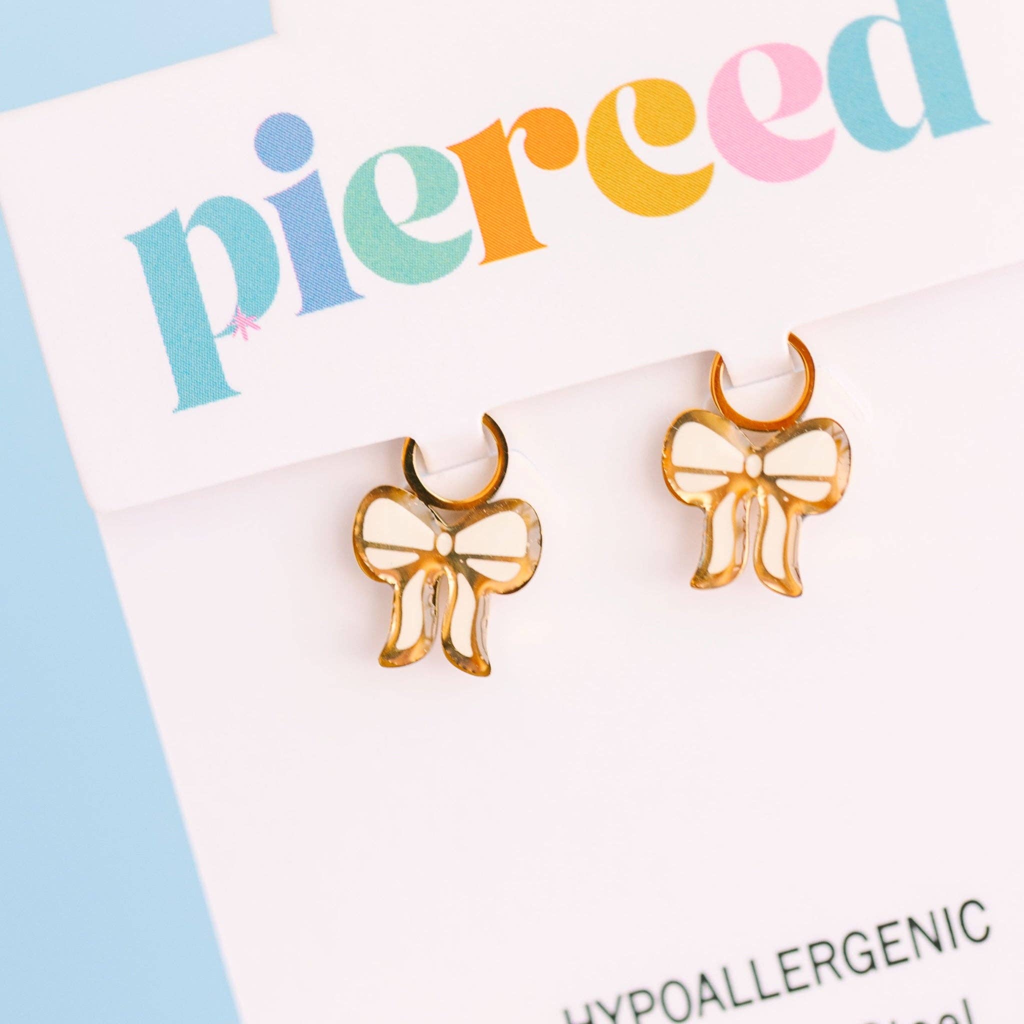 Cream Bow Earring Charms - Après NJ