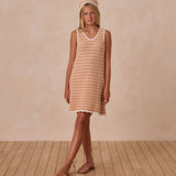 Crochet Tank Mini Dress - Pink Stripe - Après NJ