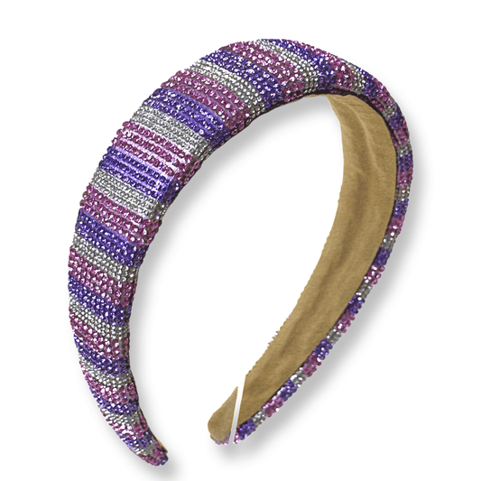 Crystallized Pink & Purple Stripe Headband - Après NJ