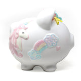 Unicorn and Rainbows Large  Piggy Bank