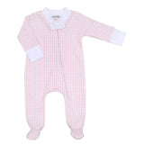 Pink Mini Checks Zip Footie