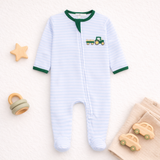 Little Farmer Applique Zip Footie
