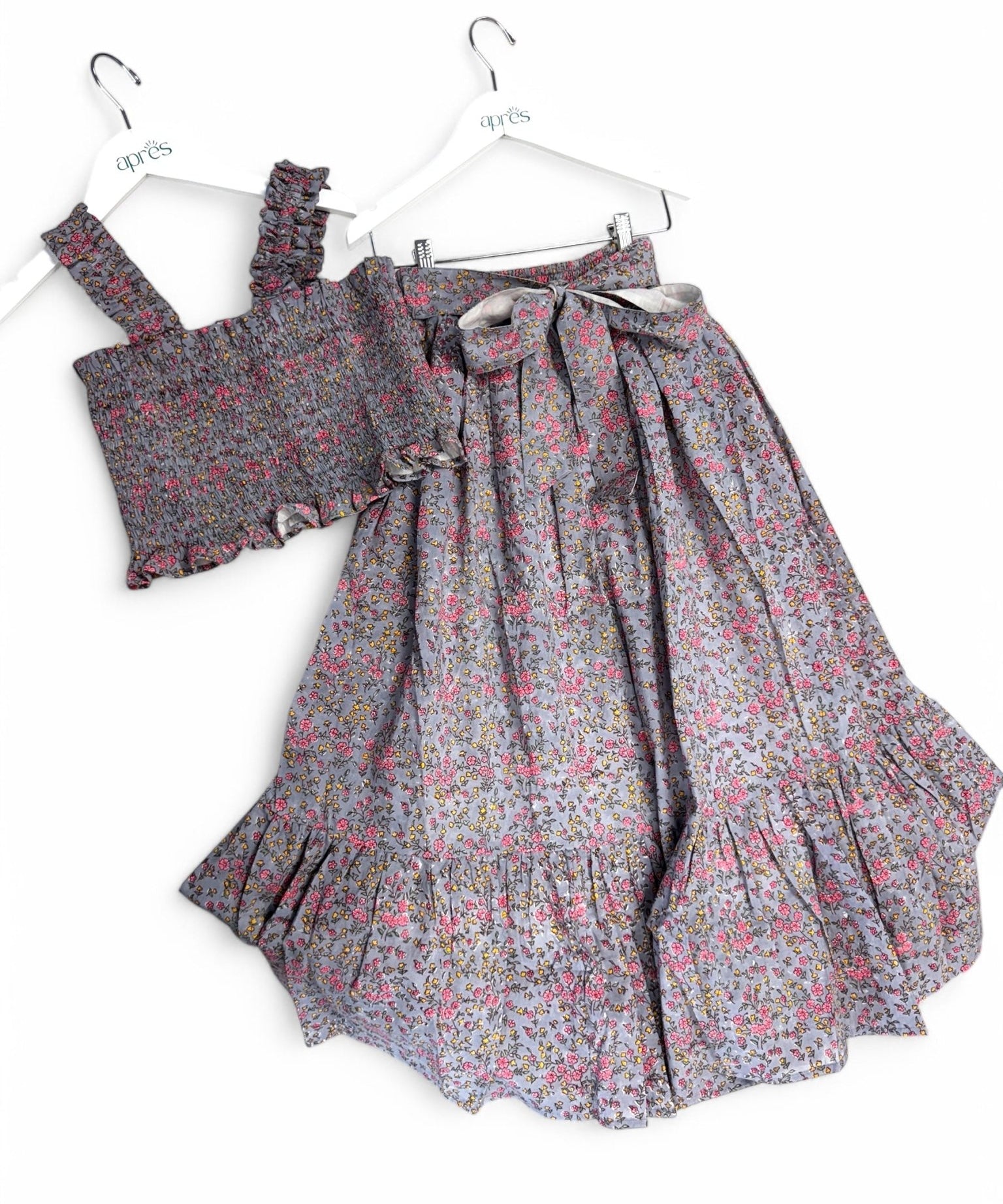 Dark Floral Maxi Skirt and Top Set - Après NJ