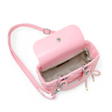 Quilted Rectangle Bow Charm Handbag