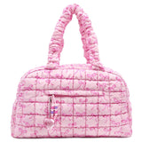 Quilted Scrunchies Bow Printed Medium Duffle Bag
