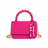 Pearl Handle Message Charm Handbag