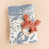Nautical Blanket & Crab Teether Set