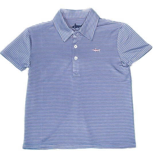 Banks Blue Striped Performance Polo