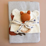 ABC Blanket Hat & Fox Teether Gift Set