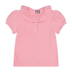 Eliza Ruffle Polo in Pink Stripe - Après NJ