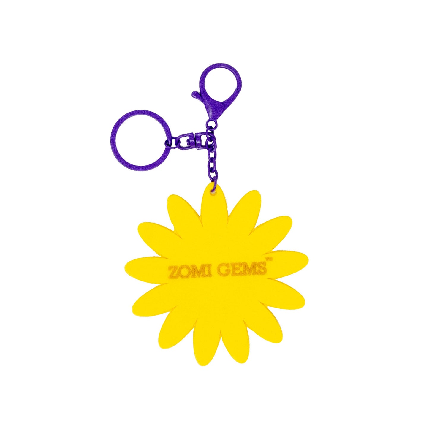 Happy Face Smiley Flower Keychain