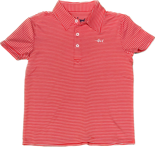 Banks Red Striped Performance Polo