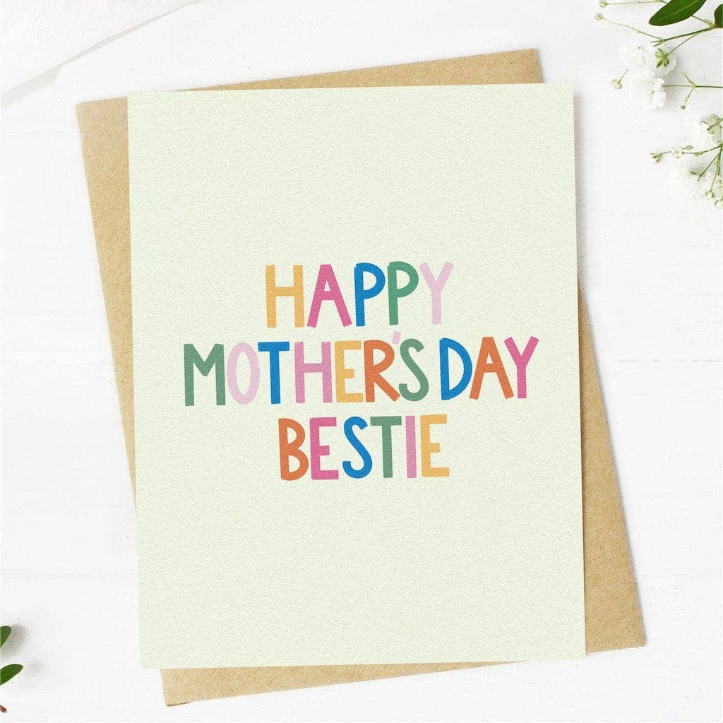 HappyMothers Day Bestie in Rainbow writing