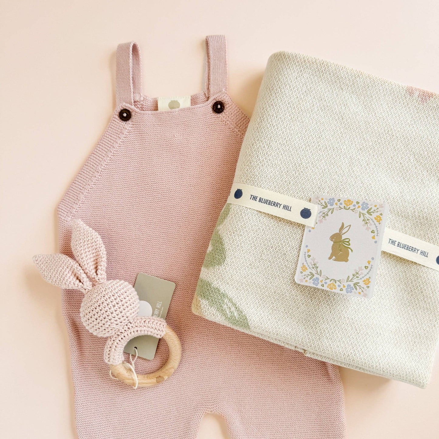 pastel bunny blanket gift set 