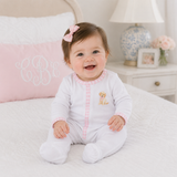 Sweet Golden Ruffle Footie - Pink