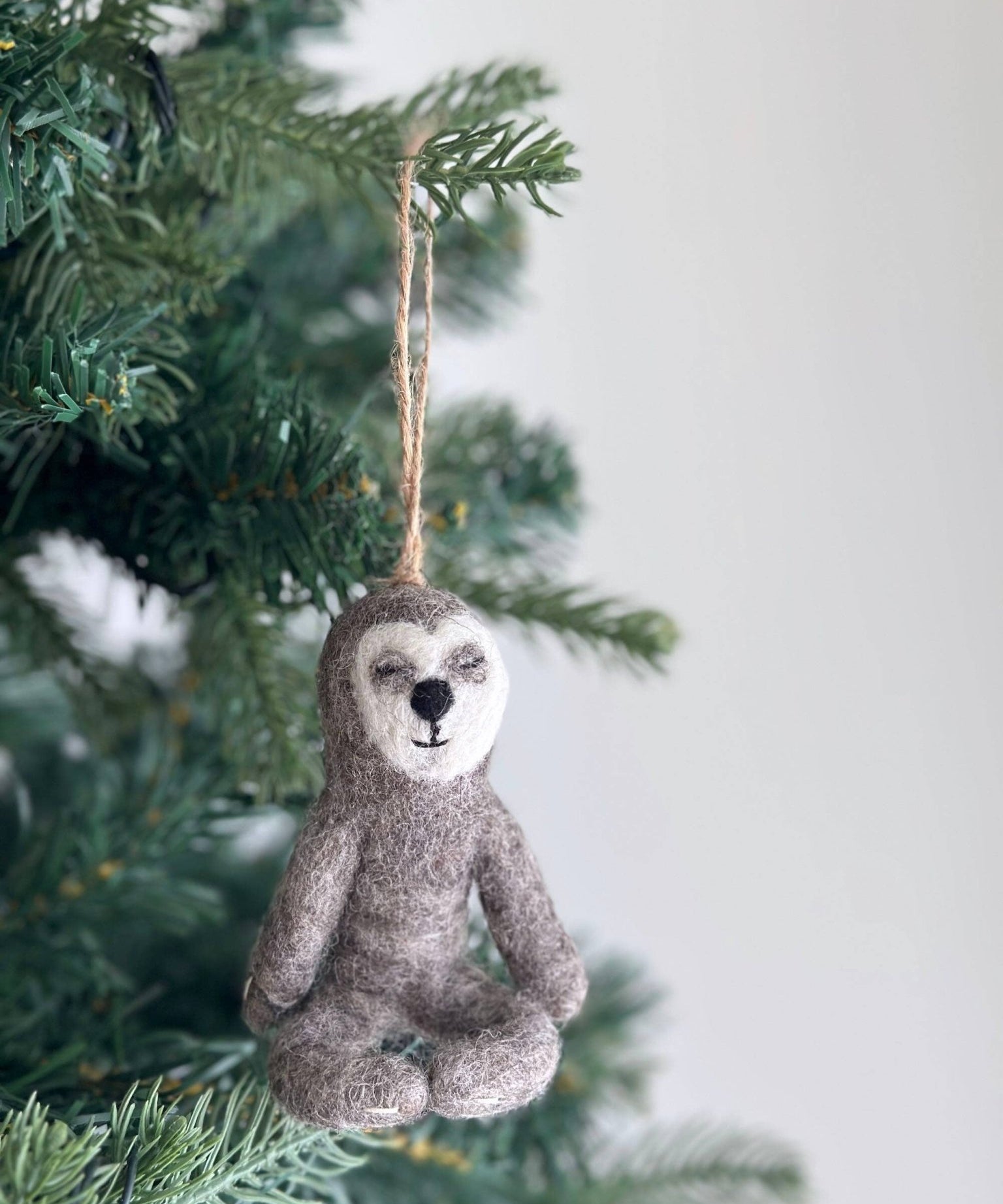 Felt Sloth Ornament: Yoga Sloth - Après NJ