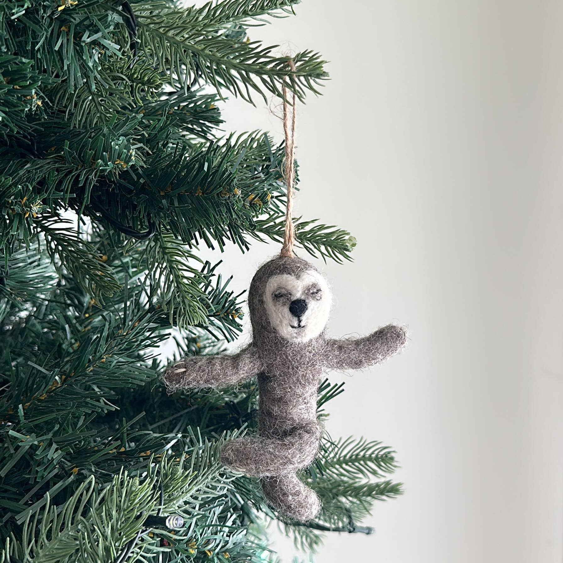 Felt Sloth Ornament: Yoga Sloth - Après NJ
