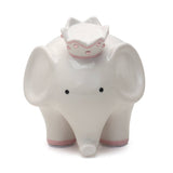 White With Pink Elephant Bank