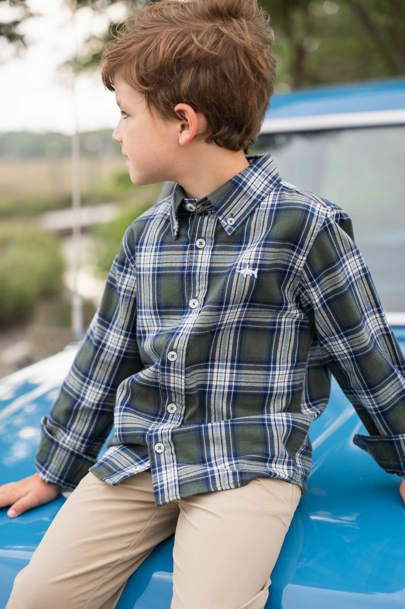 Folly Island Flannel Shirt - Green Plaid - Après NJ