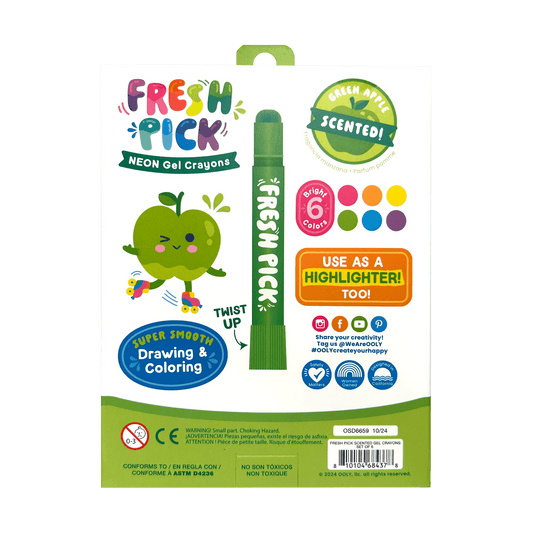 Fresh Pick Apple Scented Gel Crayons - Set of 6 - Après NJ