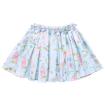 Light Blue skirt with colorful pastel spring flowers and bunnies