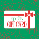 Gift card design with red ribbon and bow on a green background with gift box outlines