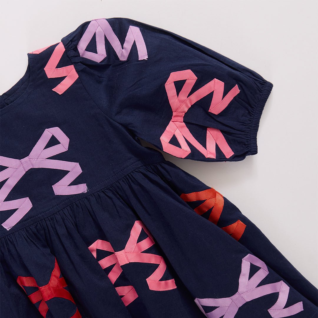 Girls Brooke Dress Multi Bow Applique - Après NJ