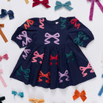 Girls Brooke Dress Multi Bow Applique - Après NJ