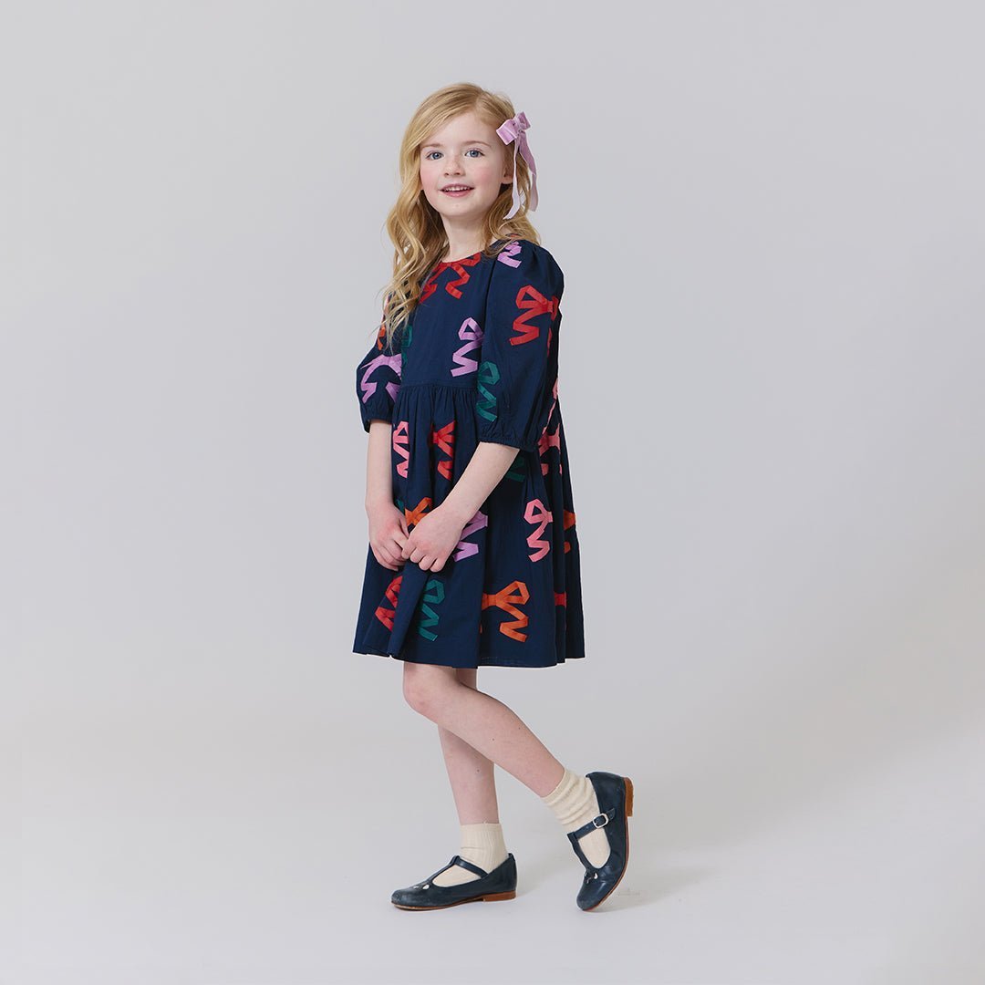 Girls Brooke Dress Multi Bow Applique - Après NJ